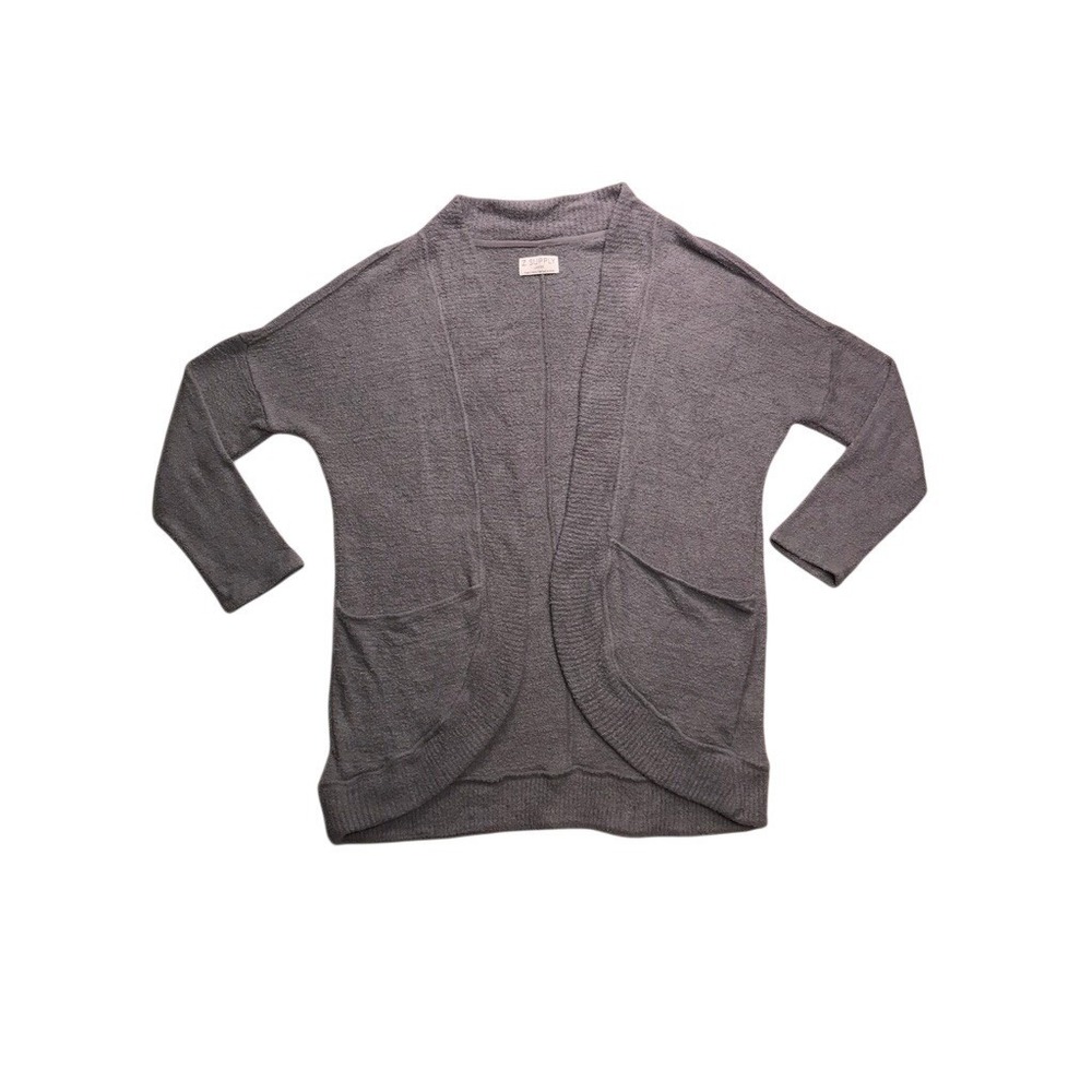 Z Supply Cardigan Women Large Gray Open Front Pocket‎ Boucle ZJ203570S Cozy